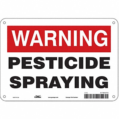 CONDOR 470N75 Safety Sign 7 in x 10 in Polyethylene