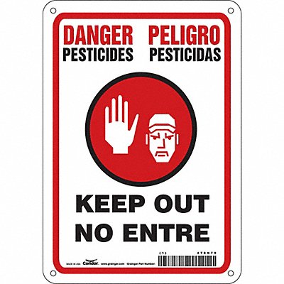 CONDOR 470N79 J8483 Safety Sign 10 inx7 in Aluminum