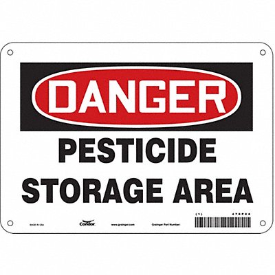 CONDOR 470P08 Safety Sign 7 in x 10 in Aluminum