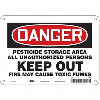 CONDOR 470P15 Safety Sign 7 in x 10 in Aluminum
