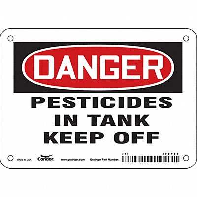 CONDOR 470P38 Safety Sign 5 in x 7 in Vinyl