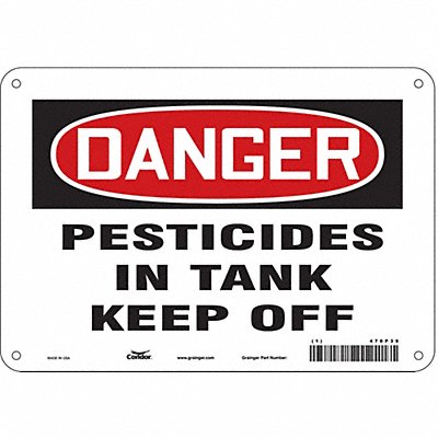 CONDOR 470P39 Safety Sign 7 in x 10 in Vinyl
