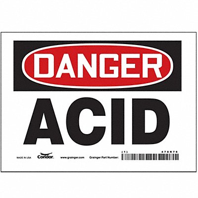 CONDOR 470R76 Safety Sign 5 inx7 in Vinyl