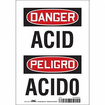 CONDOR 470R83 Safety Sign 10 in x 7 in Vinyl