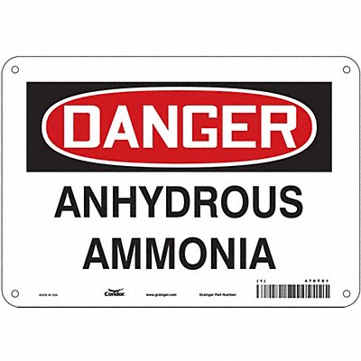 CONDOR 470T01 Safety Sign 7 in x 10 in Aluminum
