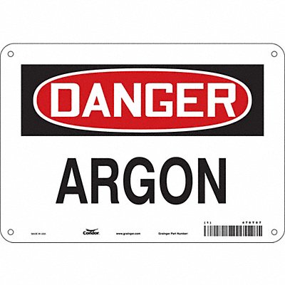 CONDOR 470T07 Safety Sign 7 in x 10 in Aluminum