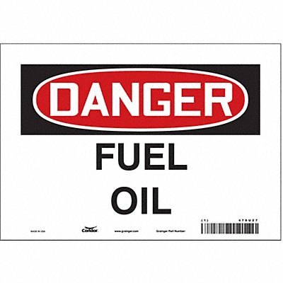 CONDOR 470U27 Safety Sign 7 in x 10 in Vinyl