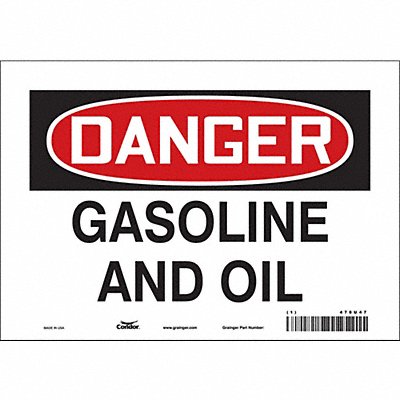 CONDOR 470U47 Safety Sign 7 in x 10 in Vinyl