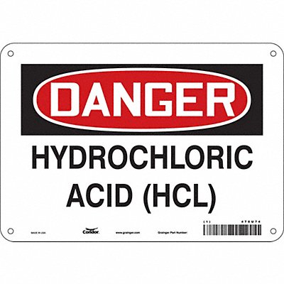 CONDOR 470U74 Safety Sign 7 in x 10 in Aluminum