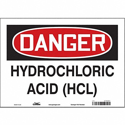 CONDOR 470U81 Safety Sign 10 in x 14 in Vinyl