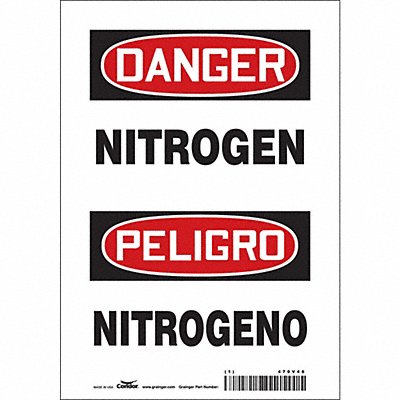 CONDOR 470V46 Safety Sign 10 in x 7 in Vinyl