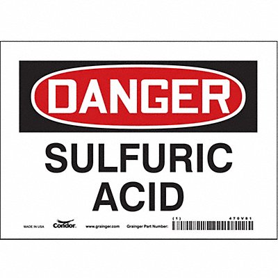 CONDOR 470V81 Safety Sign 5 inx7 in Vinyl