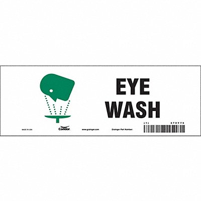 CONDOR 470Y76 Safety Sign 3 1/2 in x 10 in Vinyl PK10