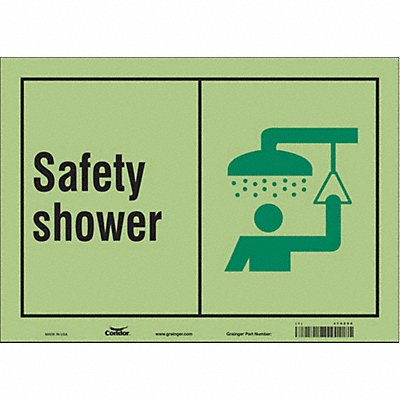 CONDOR 470Z98 Safety Sign 10 in x 14 in Glow Vinyl