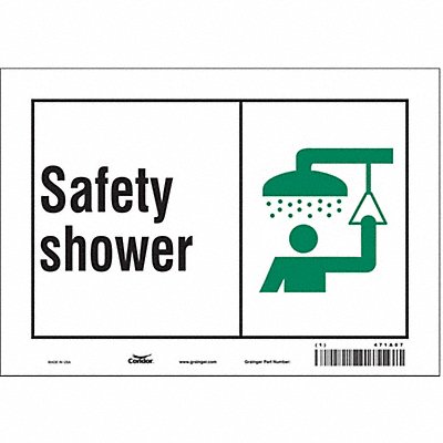 CONDOR 471A07 Safety Sign 7 in x 10 in Vinyl