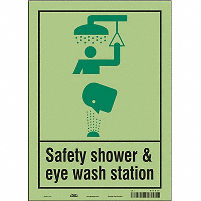 CONDOR 471A25 Safety Sign 14 in x 10 in Glow Vinyl
