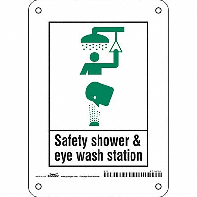 CONDOR 471A28 Safety Sign 7 in x 5 in Polyethylene