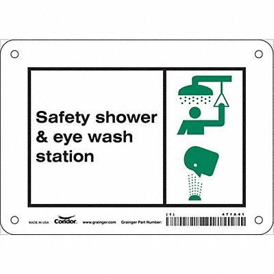 CONDOR 471A41 Safety Sign 5 in x 7 in Polyethylene
