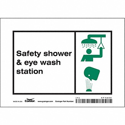 CONDOR 471A44 Safety Sign 5 in x 7 in Vinyl