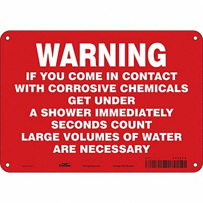 CONDOR 471A59 Safety Sign 7 in x 10 in Aluminum