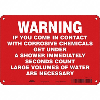 CONDOR 471A61 Safety Sign 7 inx10 in Polyethylene