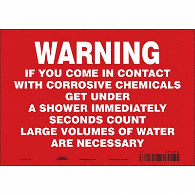 CONDOR 471A63 Safety Sign 7 in x 10 in Vinyl