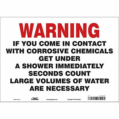 CONDOR 471A70 Safety Sign 10 in x 14 in Vinyl