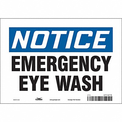 CONDOR 471A75 Safety Sign 7 in x 10 in Vinyl