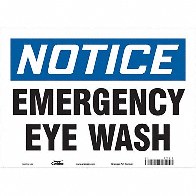 CONDOR 471A76 Safety Sign 10 in x 14 in Vinyl