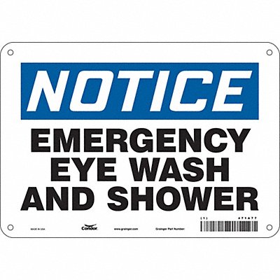CONDOR 471A77 Safety Sign 7 in x 10 in Aluminum