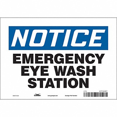 CONDOR 471A87 Safety Sign 7 in x 10 in Vinyl