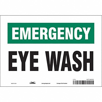 CONDOR 471A95 Safety Sign 7 in x 10 in Vinyl