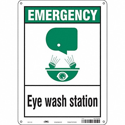 CONDOR 471C08 Safety Sign 14 in x 10 in Polyethylene