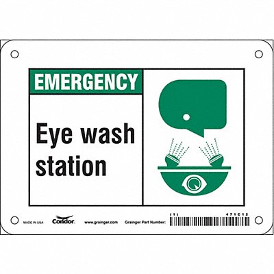 CONDOR 471C12 Safety Sign 5 in x 7 in Aluminum