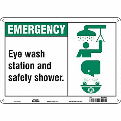 CONDOR 471C31 Safety Sign 10 in x 14 in Aluminum