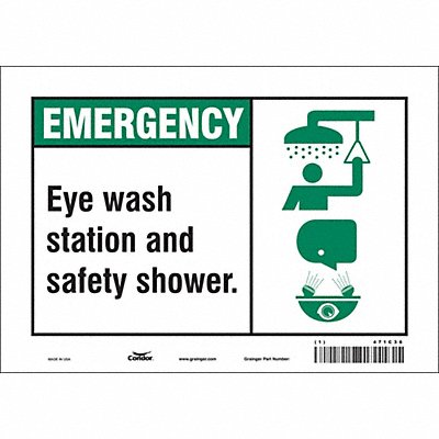 CONDOR 471C36 Safety Sign 7 in x 10 in Vinyl