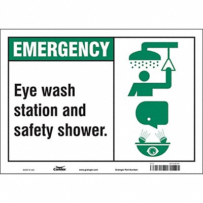 CONDOR 471C37 Safety Sign 10 in x 14 in Vinyl