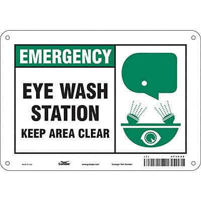 CONDOR 471C42 Safety Sign 7 in x 10 in Polyethylene