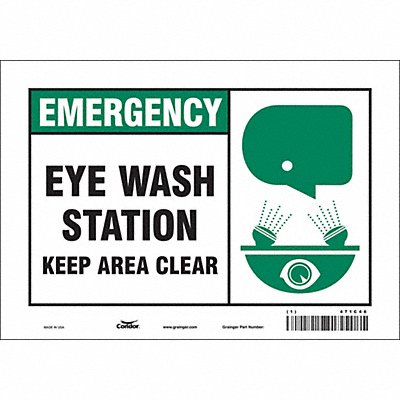 CONDOR 471C46 Safety Sign 7 in x 10 in Vinyl