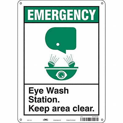 CONDOR 471C49 Safety Sign 14 in x 10 in Aluminum