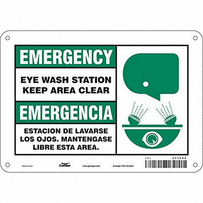 CONDOR 471C54 Safety Sign 7 in x 10 in Aluminum