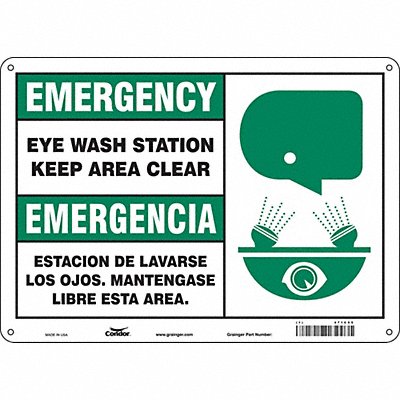 CONDOR 471C55 Safety Sign 10 in x 14 in Aluminum