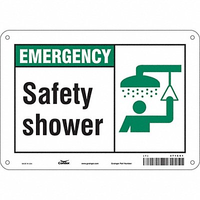 CONDOR 471C61 Safety Sign 7 in x 10 in Aluminum
