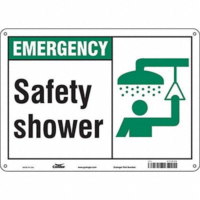 CONDOR 471C70 Safety Sign 10 in x 14 in Polyethylene