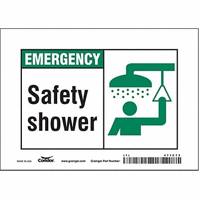 CONDOR 471C72 Safety Sign 5 in x 7 in Vinyl