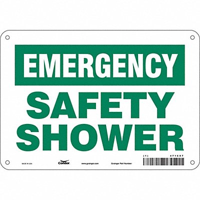 CONDOR 471C87 Safety Sign 7 in x 10 in Aluminum