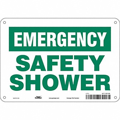 CONDOR 471C89 Safety Sign 7 in x 10 in Polyethylene