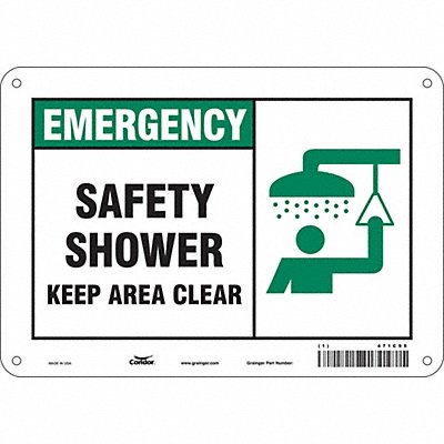 CONDOR 471C95 Safety Sign 7 in x 10 in Polyethylene