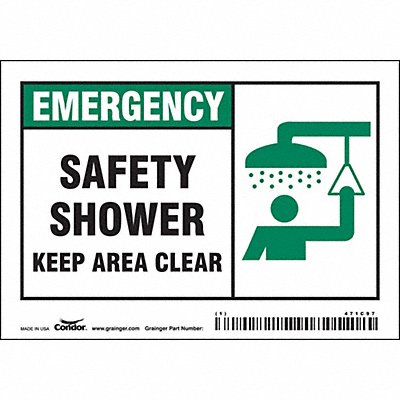 CONDOR 471C97 Safety Sign 3 1/2 in x 5 in Vinyl