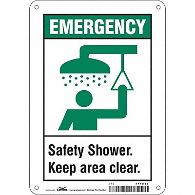 CONDOR 471D03 Safety Sign 10 in x 7 in Polyethylene